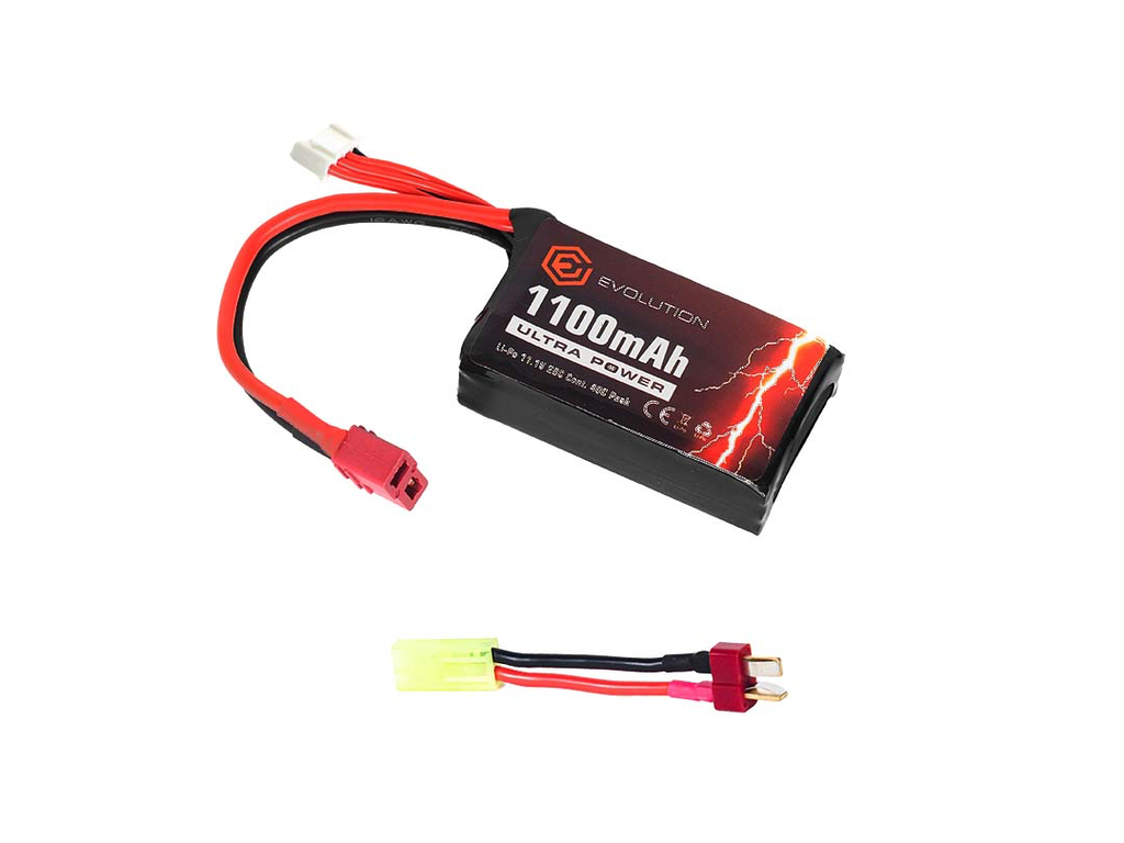 Evolution Li-Po Ultra Power 11.1V 1100mAh 20C - 40C Peak with T- Plug + Adapter (mm 18x35x61)